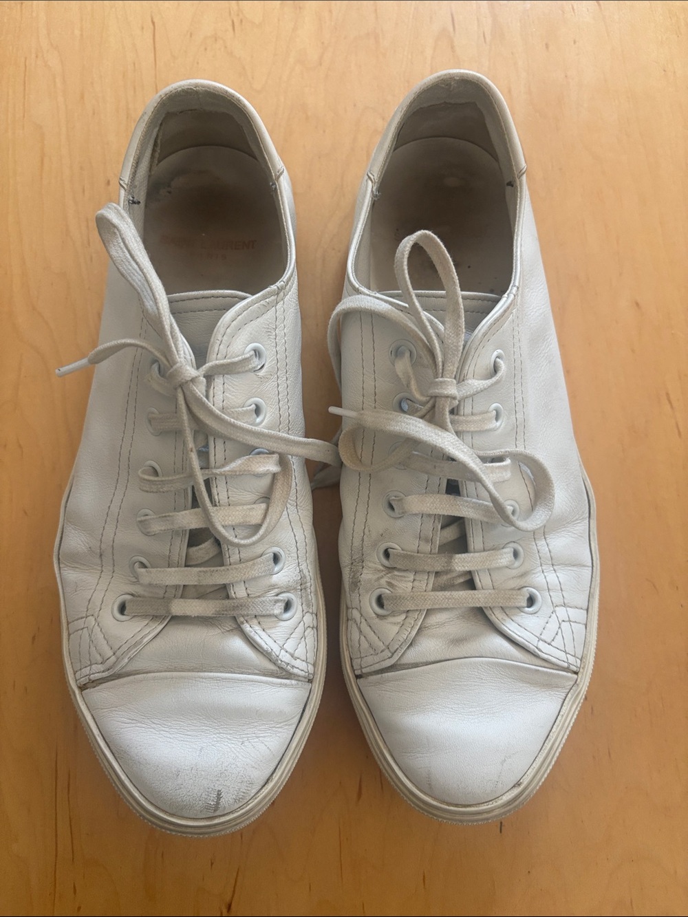 Saint Laurent White Leather Sneakers